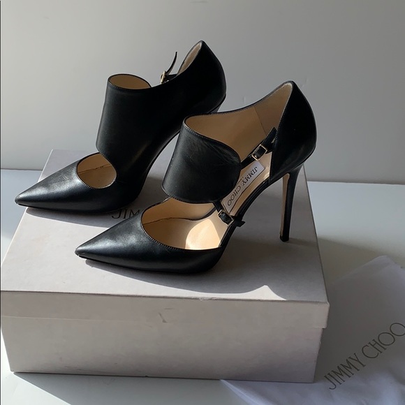 Authentic Jimmy Choo black leather heels - Picture 2 of 5